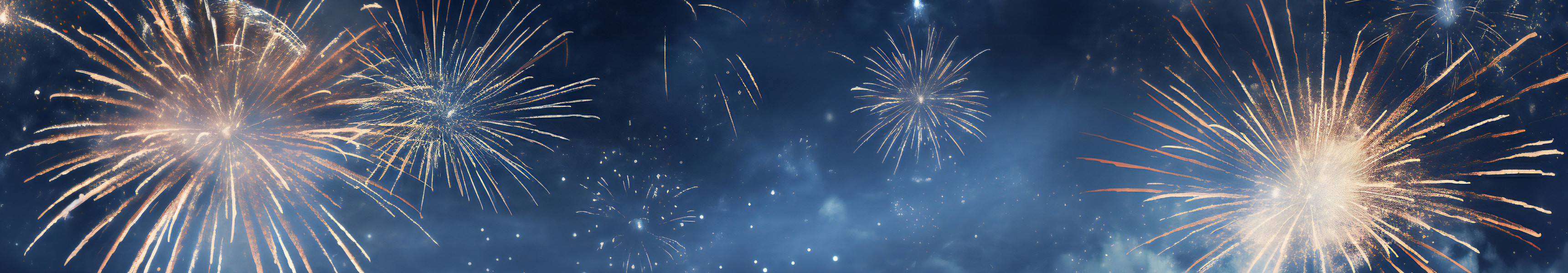 Goldenes Feuerwerk mit blauem Hintergrund